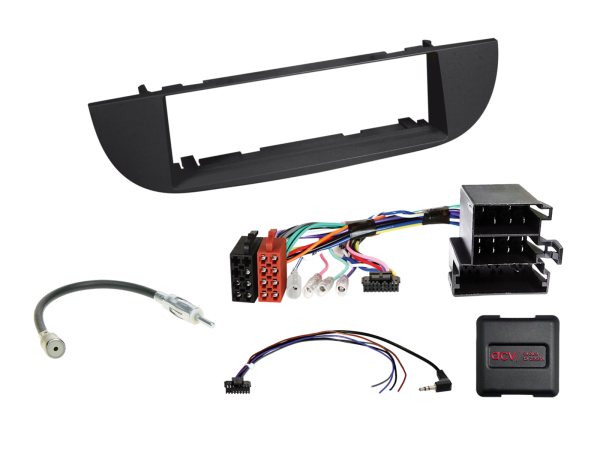 ACV 611094-22-1 - 1-DIN Kit Fiat 500(ZAF 312) schwarz 2007-2015 LFB/Antenne