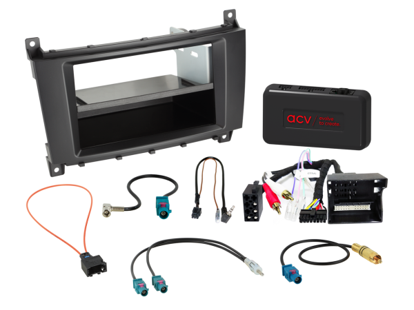 ACV 611190-45-1 - 2-DIN kit with compartment Mercedes vehicles LFB/analog/antenna