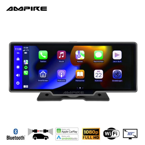 Ampire CPM 102 - smartphone monitor 25.4cm (10'') with AHD dual dashcam and RFK function