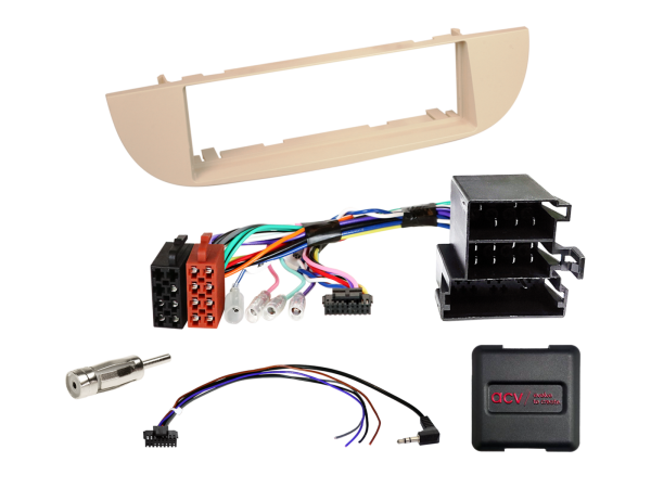 ACV 611094-23-1 - 1-DIN Kit Fiat 500(ZAF 312) beige 2007-2015 LFB/Antenne