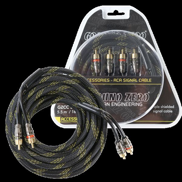 Ground Zero GZCC0.5x-TP - 0.5 m High-Quality Cinchkabel mit Metallsteckern