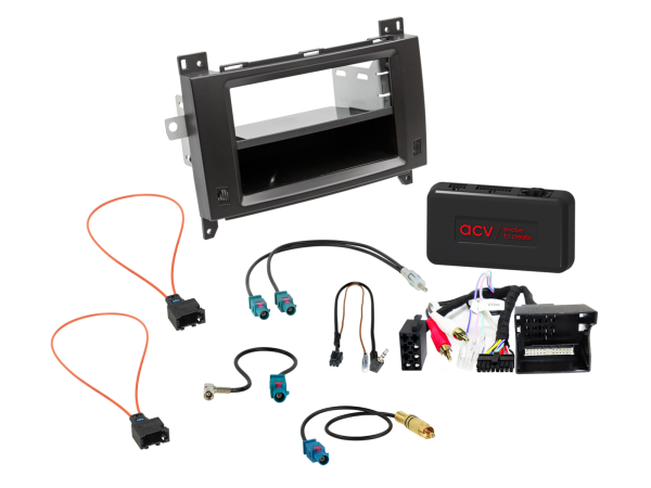 ACV 611190-36-1 - 2-DIn kit with compartment Mercedes vehicles LFB/analog/antenna