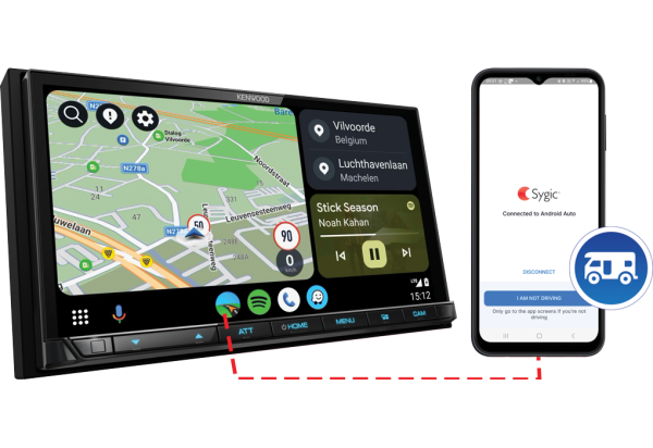 Kenwood DMX8021DABCAMPER - 2-DIN moniceiver including license for Sygic GPS navigation app