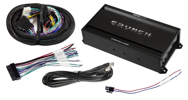 Crunch CRE400.4DSP-ISO.M29 - Class A/B Analog 4-Kanal Verstärker mit 6-Kanal Full HD Audio DSP inkl.