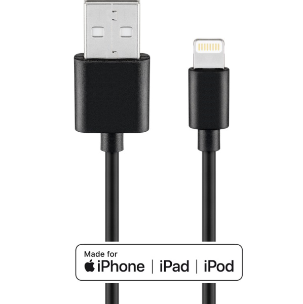 Ampire W72904 - Ampire USB-A cable to Apple Lightning connector, 50cm, black