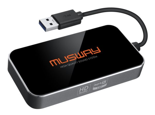 Musway BTA-HD - Bluetooth Dongel für HD Audio Streaming & App Steuerung
