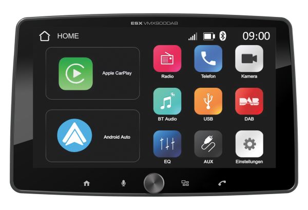 ESX VMX900DAB - Universal 1-DIN Multi-Angle Media Moniceiver mit 22,8 cm (9“) Touchscreen