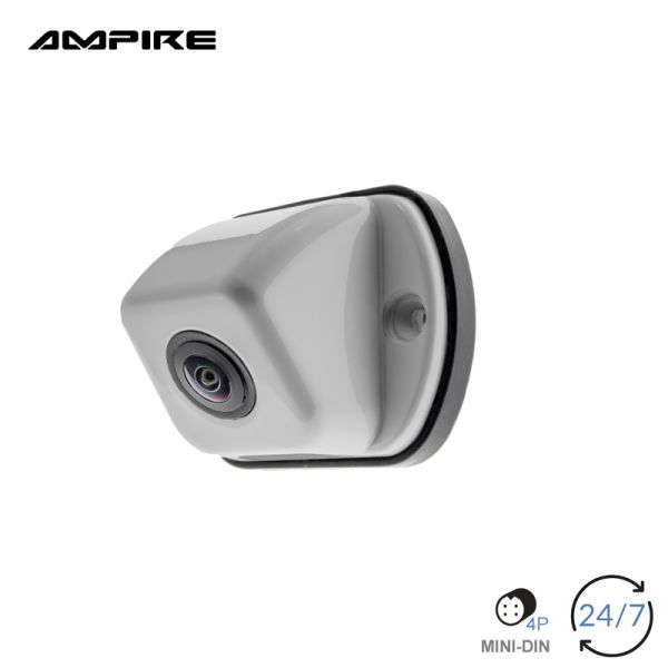 Ampire KV802.SIL - color reversing camera, surface-mounted, 140° wide-angle lens, 15m, painted silver