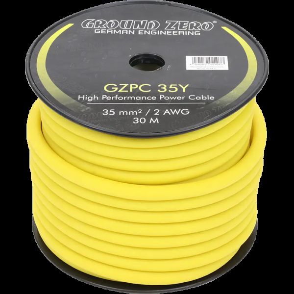 Ground Zero GZPC 35Y - 35 mm² High-Quality CCA Stromkabel – gelb