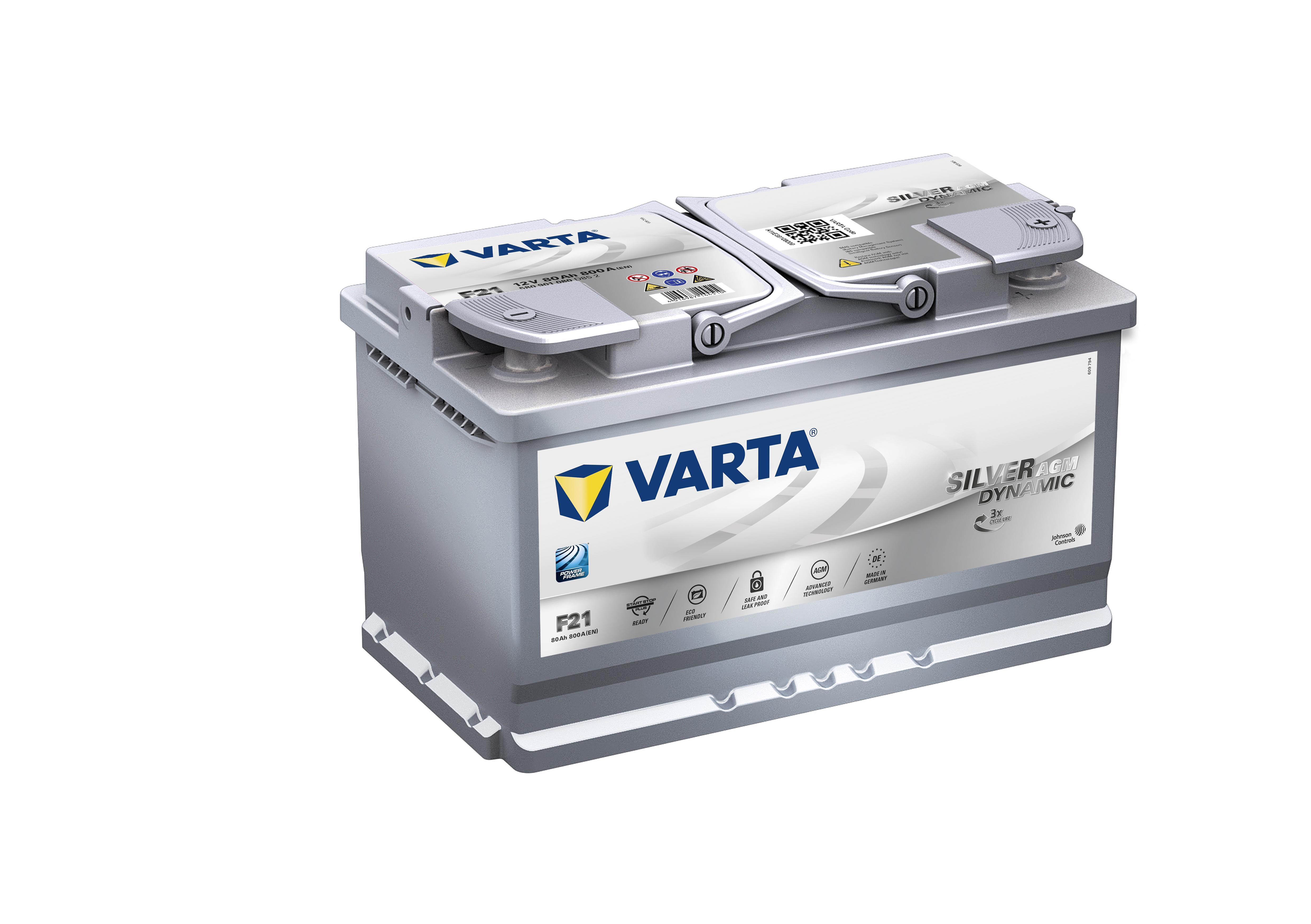 Varta Silver Dynamic AGM F21 12V 80AH - 580901080, Batteries
