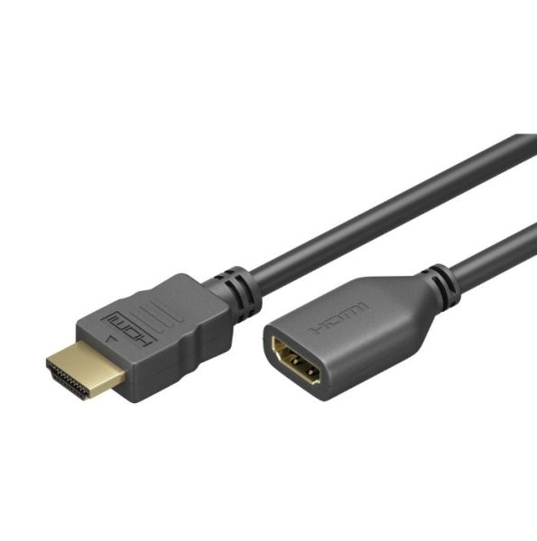 Goobay HDMI-Verlängerungskabel 50cm, High Speed/Ethernet/ARC/4K