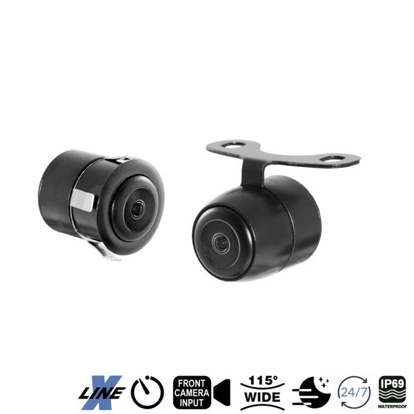 Ampire KCX302 - Mini color rear view camera, in/under construction with 115°, front camera input
