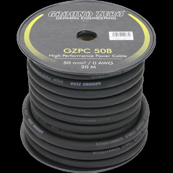Ground Zero GZPC 50B - 50 mm² high quality CCA power cable - black